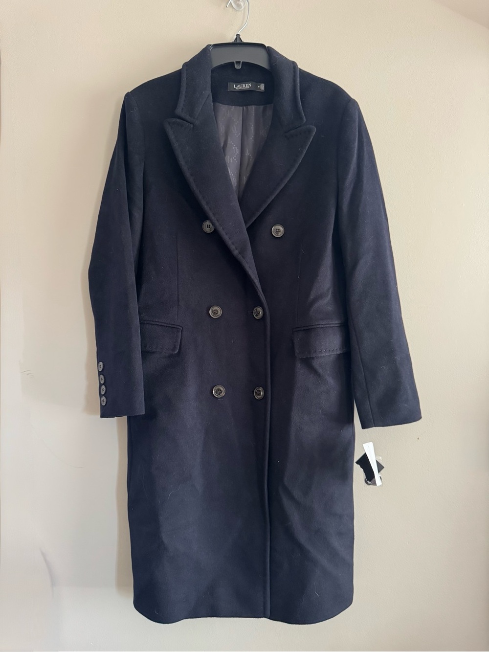 NEW Lauren Ralph Lauren Double Breasted Wool Blend Coat